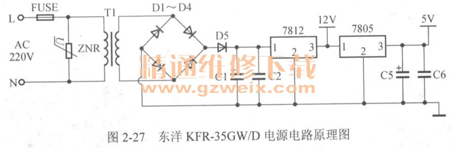 東洋KFR-35GW/D電源電路原理圖