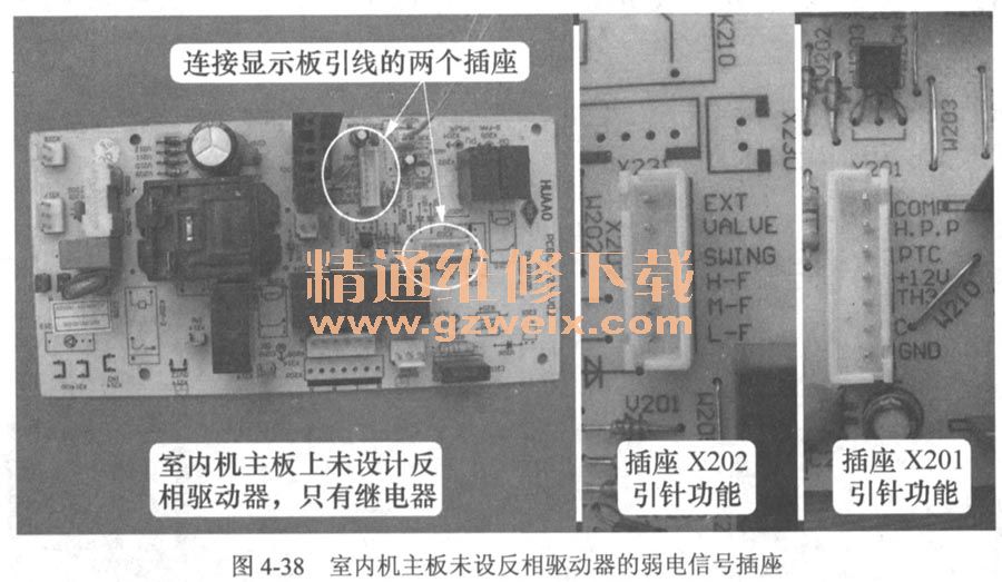 室內機主板未設反相驅動器的弱電信號插座