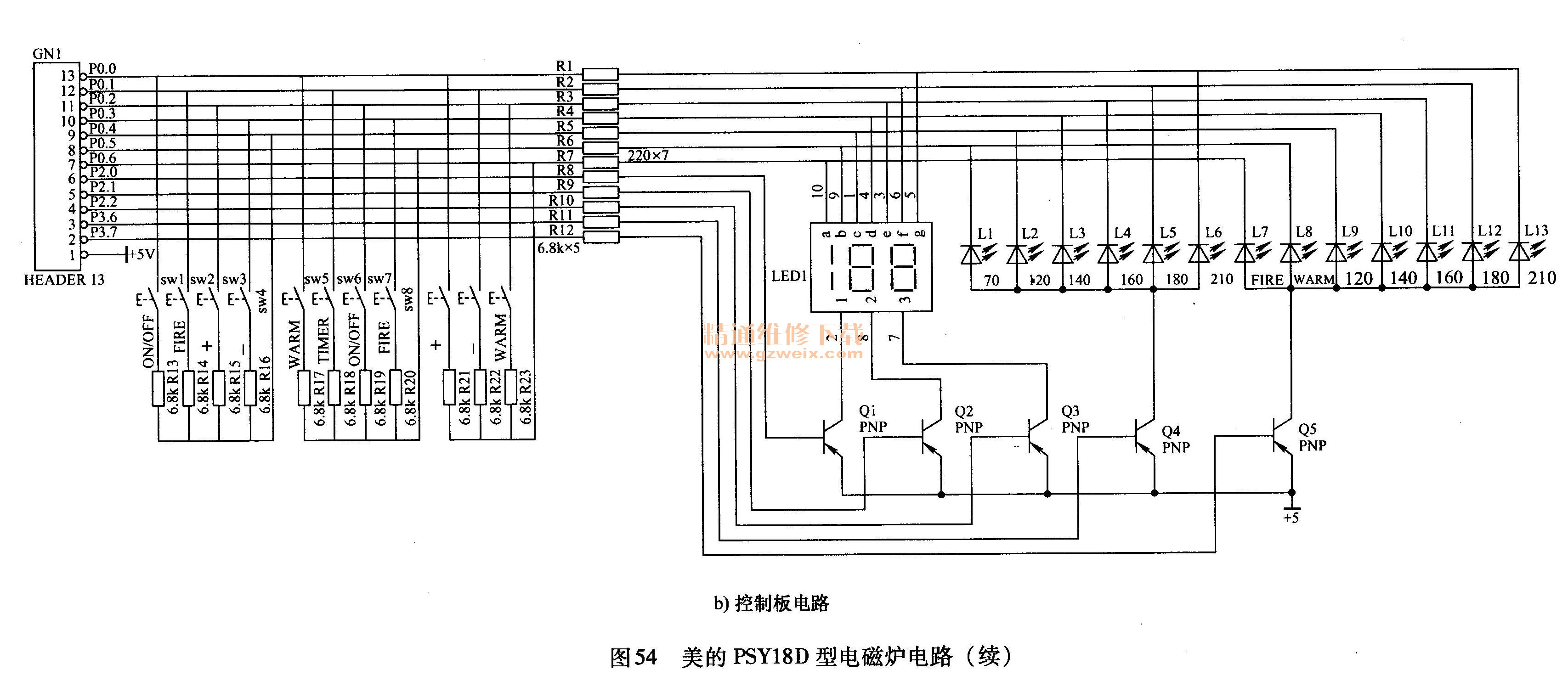 美的PSY18D型電磁爐電路